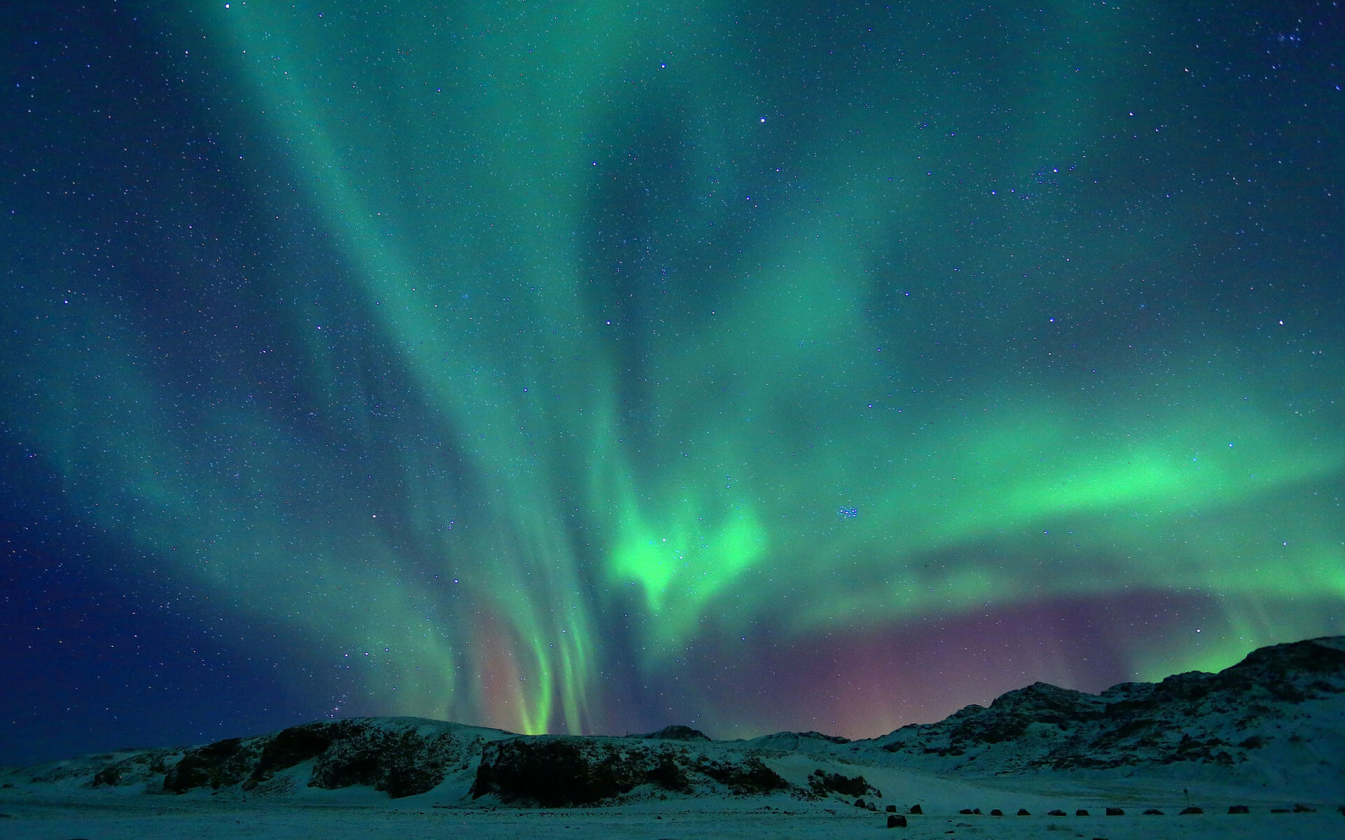 Northern lights in a night sky