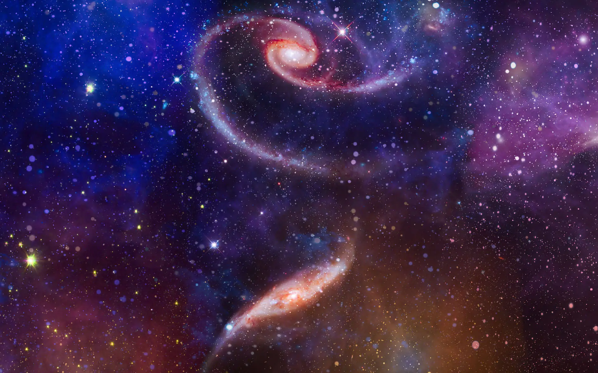 Swirls of stars in space representing how everything is energy