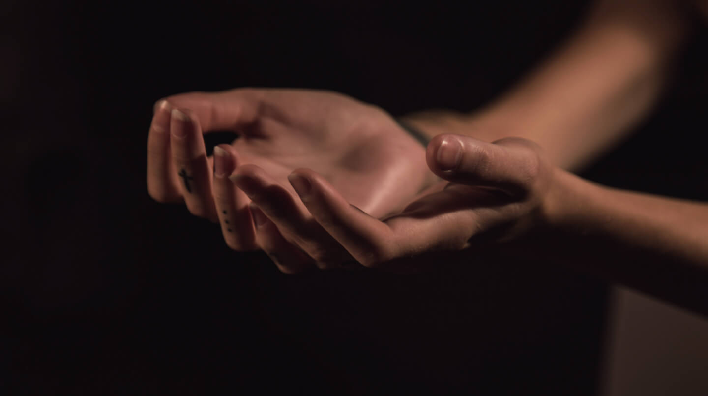 Two hands in an offering position
